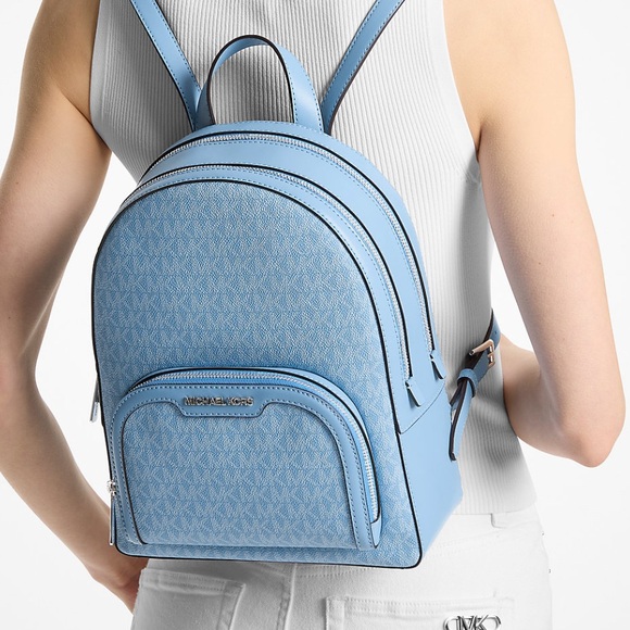 Michael Kors Jaycee Medium Backpack MK Blue - Picture 14 of 15